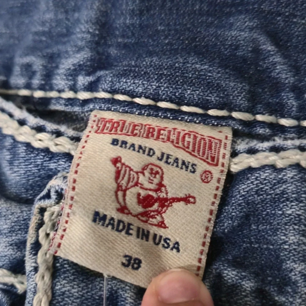 Vintage True Religion Deadwood Ropestitch Jeans Size 38 Designer Flap Pocket